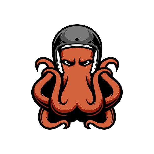 Вектор дизайна логотипа талисмана осьминога