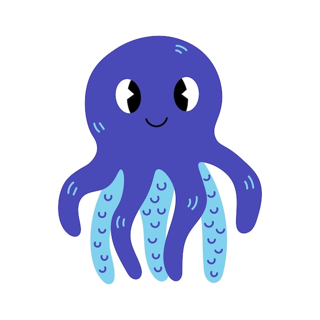 Vector octopus schattige cartoon vector illustratie