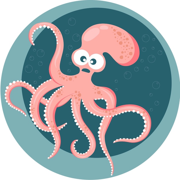 octopus in the sea cartoon character illustration