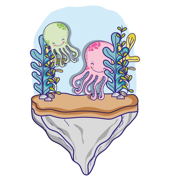 Octopus sea cartoons