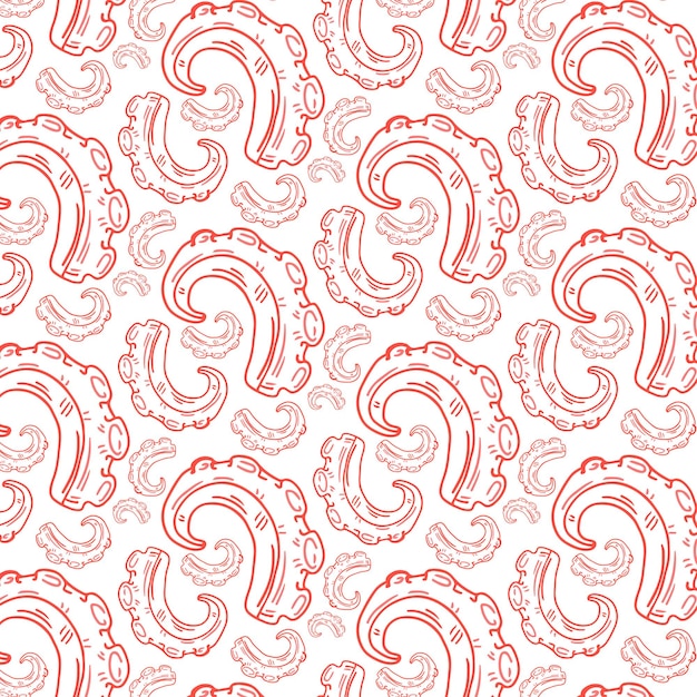 Octopus seamless pattern isolated on white background