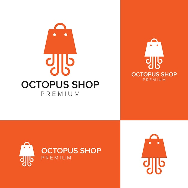 Vector octopus shop logo icon vector template