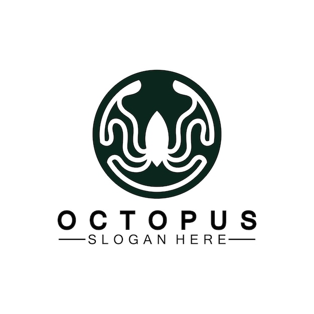 Octopus simple modern line art logo designvector illustration