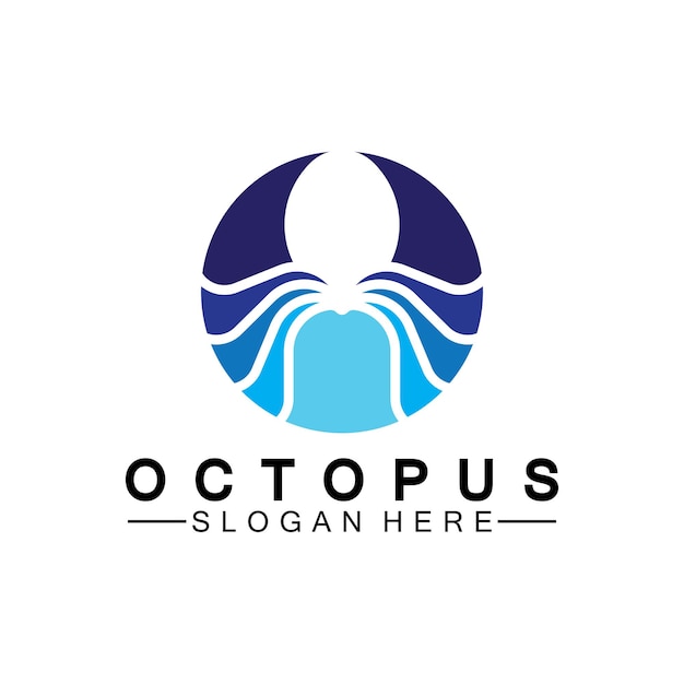 Octopus simple modern line art logo designvector illustration