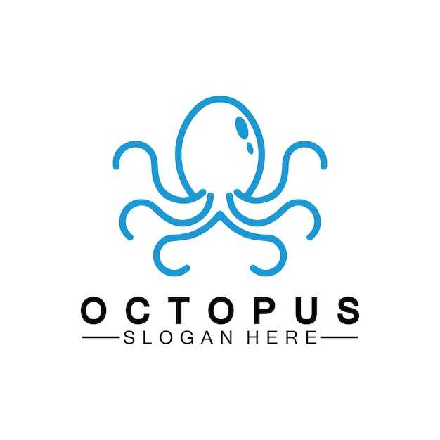 Octopus simple modern line art logo designvector illustration