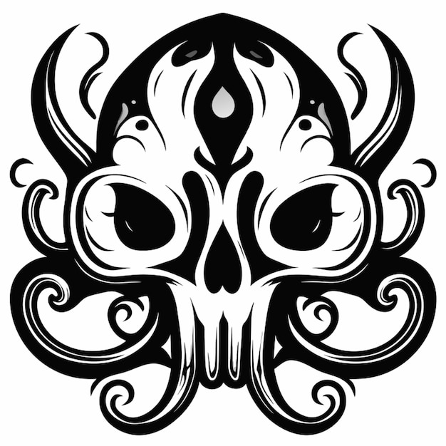 octopus skull vector illustration