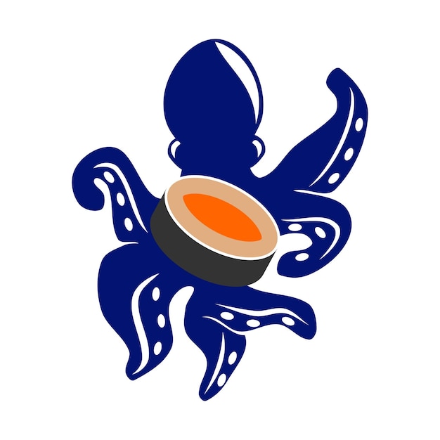 Octopus sushi restaurant logo pictogram illustratie merkidentiteit