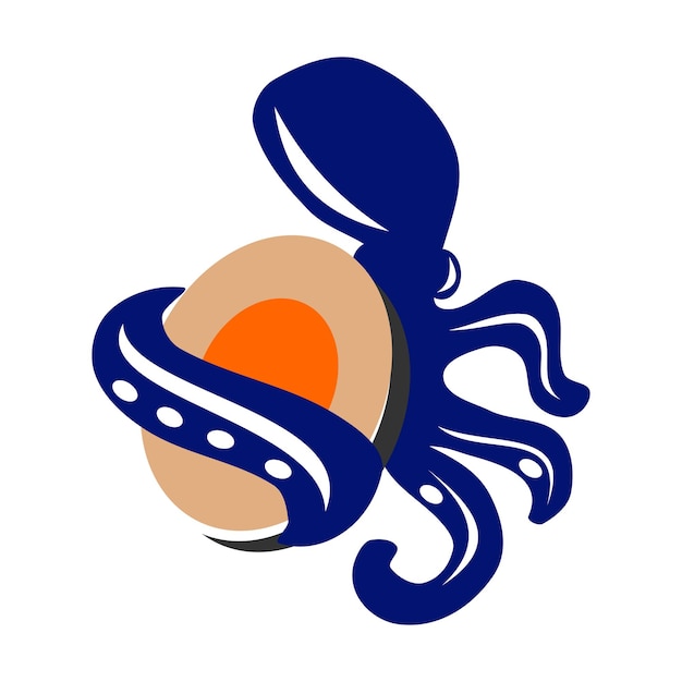 Octopus sushi restaurant logo pictogram illustratie merkidentiteit