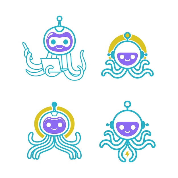 Vector octopus technology logo