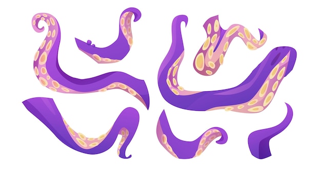 Octopus van tentakel Cartoon vectorillustratie op witte achtergrond