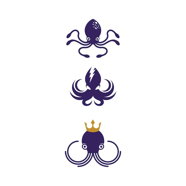 Octopus vector icon illustration design template