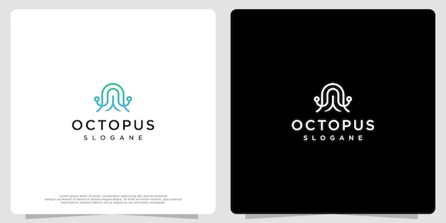 Octopus vector logo gemaakt met lijnen