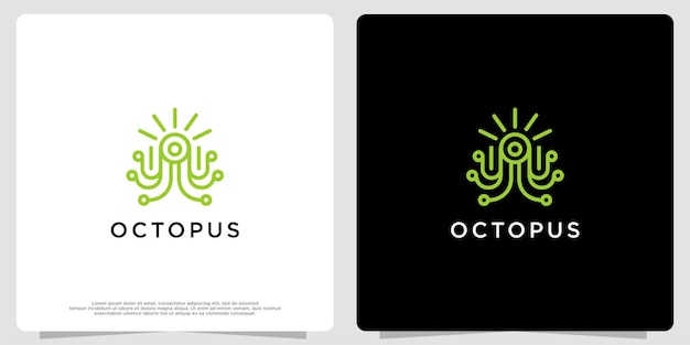 Octopus vector logo made with lines