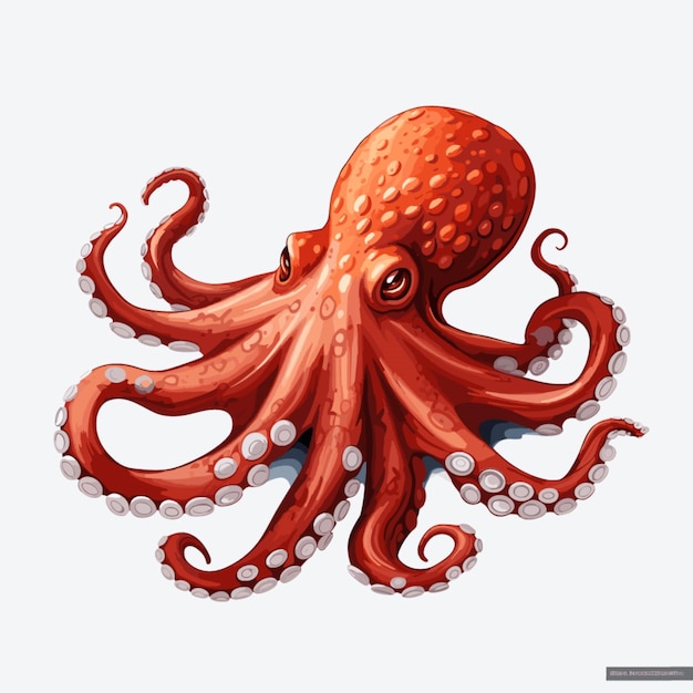 Octopus vector on white background