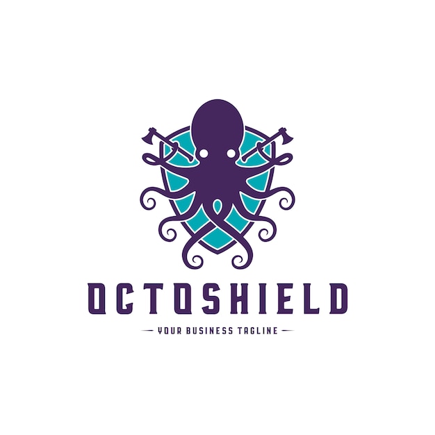 Vector octopus warrior logo template