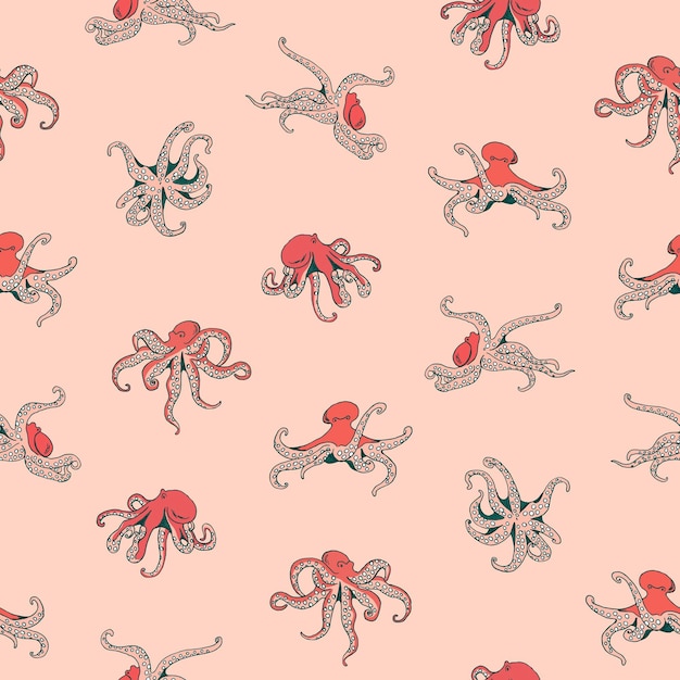 Octopus zee leven vector naadloze patroon