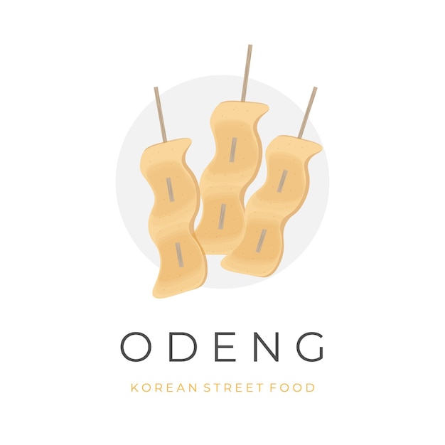 Odeng eomuk delicious korean street food simple vector illustration logo