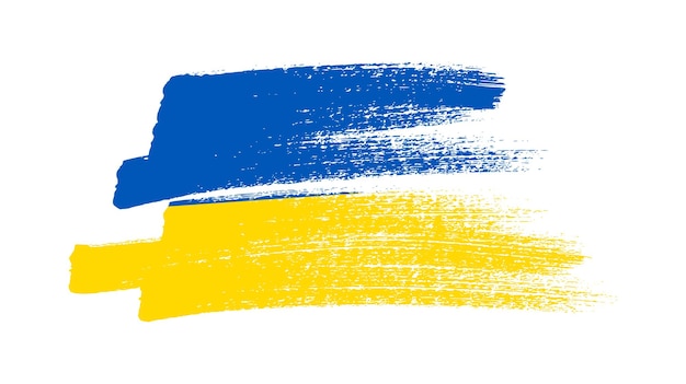 Oekraïense nationale vlag in grunge-stijl geschilderd met een penseelstreek vlag van Oekraïne Vector illustratie
