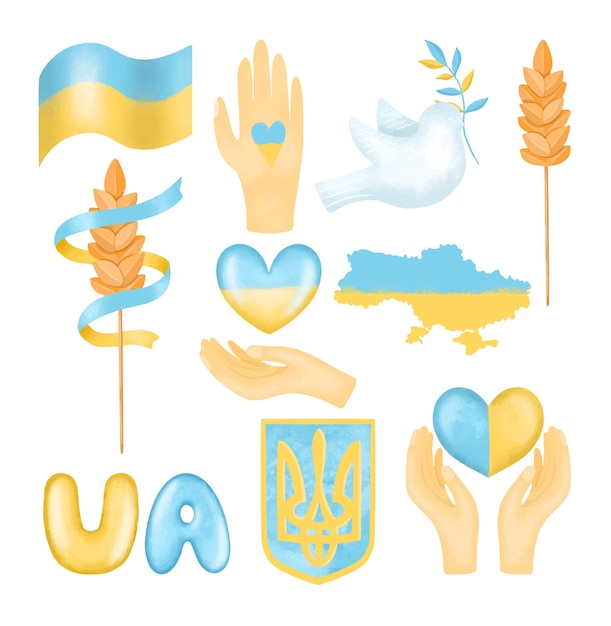Oekraïense patriottische symbolen oekraïne clipart symbolen van de oekraïense staat