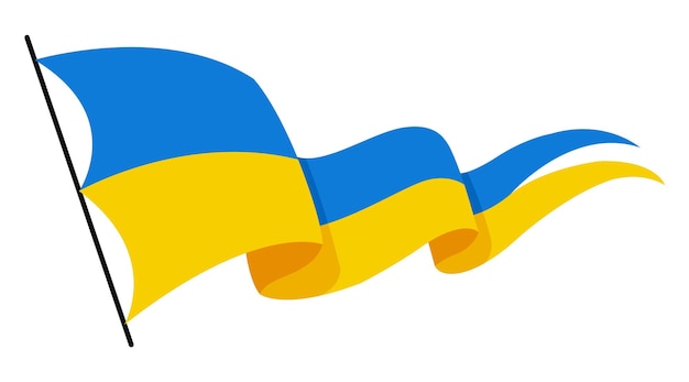 Oekraïense vlag Vlag van Oekraïne op witte achtergrond Nationale vlaggen wuivende symbolen Banner ontwerpelementen