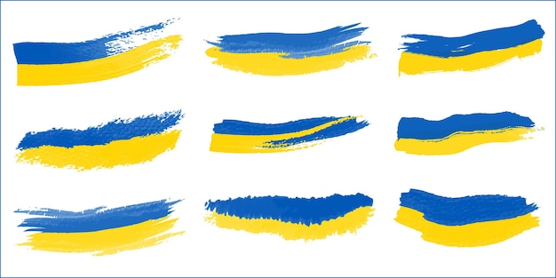 Oekraïne vlag borstel concept Vlag van Oekraïne grunge stijl banner achtergrond