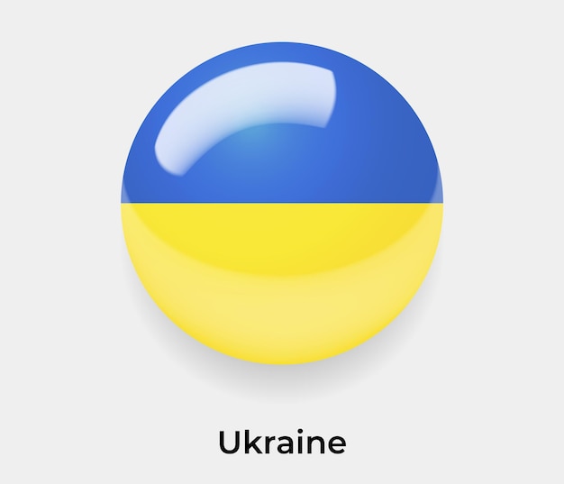 Oekraïne vlag glanzende zeepbel pictogram vectorillustratie
