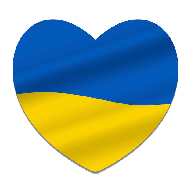 Oekraïne vlagpictogram in de vorm van hart Abstracte patriottische Oekraïense vlag met liefdesymbool Blauw en geel conceptueel idee met Oekraïne in zijn hart Steun voor het land tijdens de bezetting
