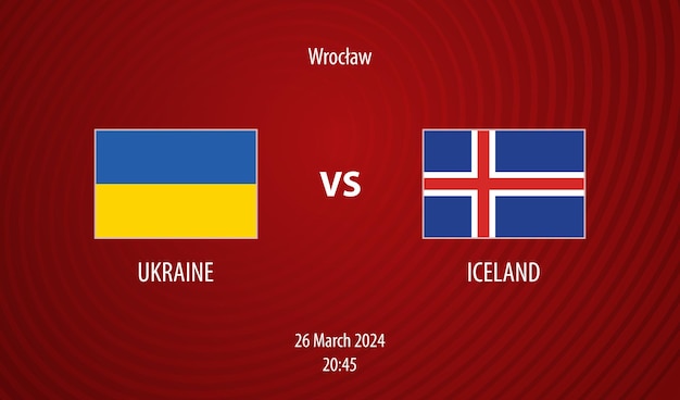 Oekraïne vs IJsland voetbal scorebord uitzending voor voetbal Europa 2024