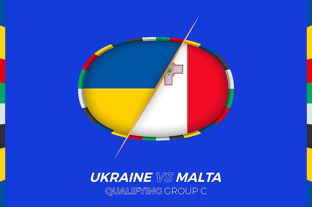 Oekraïne vs Malta icoon voor kwalificatiegroep C voor Europees voetbaltoernooi