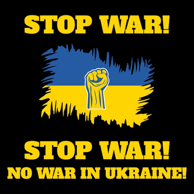 Vector oekraïnerusland conflict stop oorlog ik sta achter oekraïne