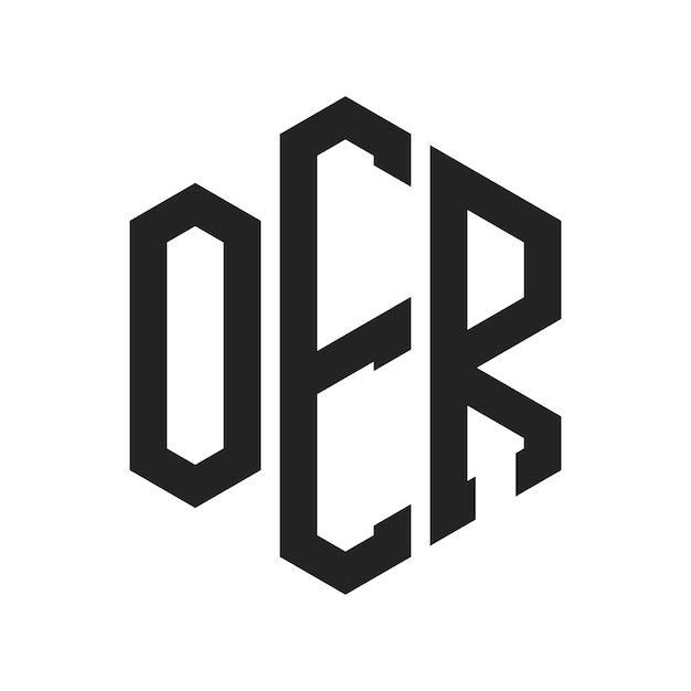 OER ロゴ デザイン オリジナル・レター OER モノグラム ロゴ ヘクサゴン形