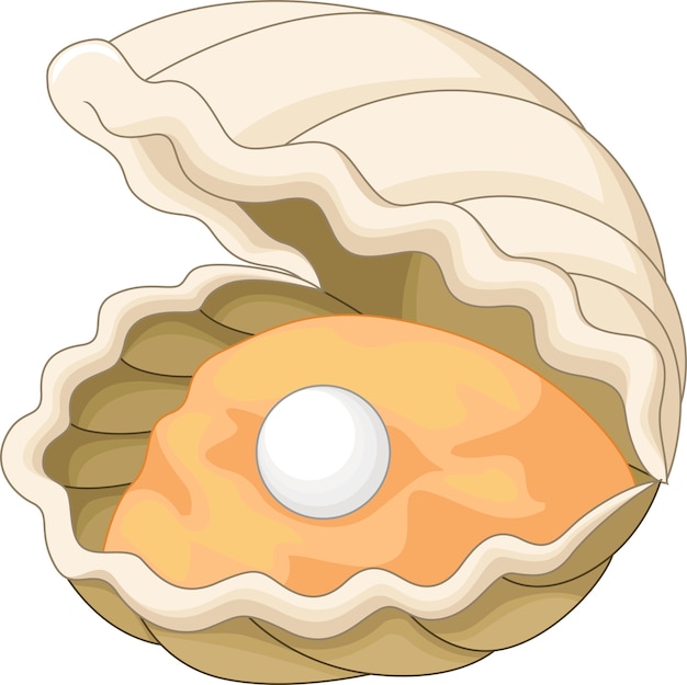 Vector oester met een parel