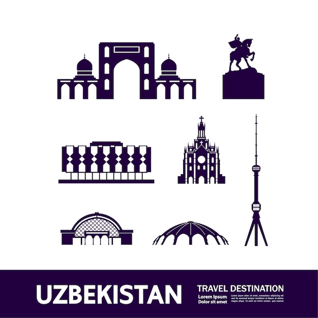 Oezbekistan reisbestemming vectorillustratie.