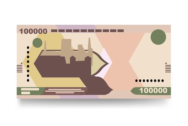 Oezbekistan Sum Vector Illustratie Oezbeekse geld set bundel bankbiljetten Papiergeld 100000 UZS