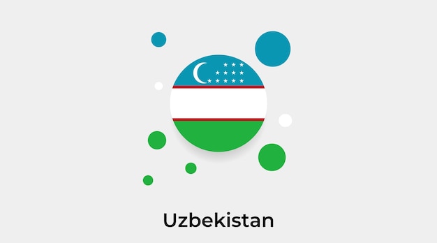 Oezbekistan vlag zeepbel cirkel ronde vorm pictogram vectorillustratie