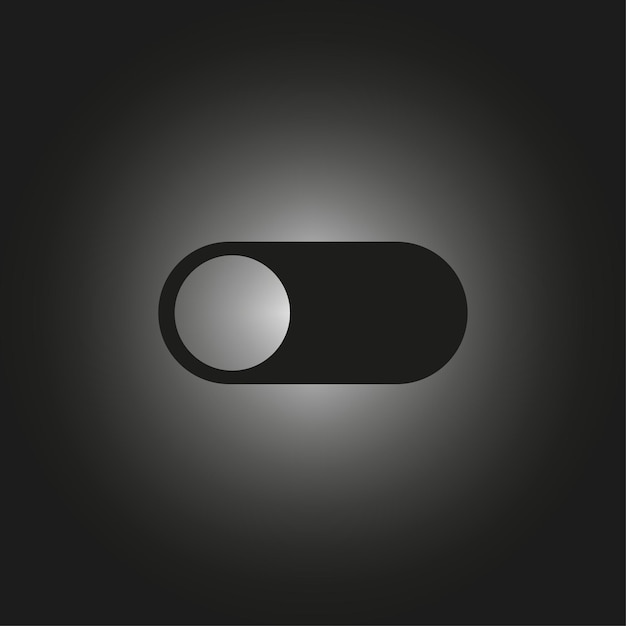 off button on dark background with long shadow vector illustration eps 10 stock image