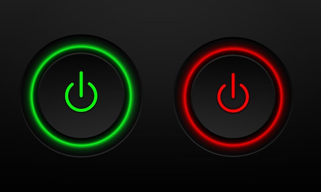 Vector on and off button dark style