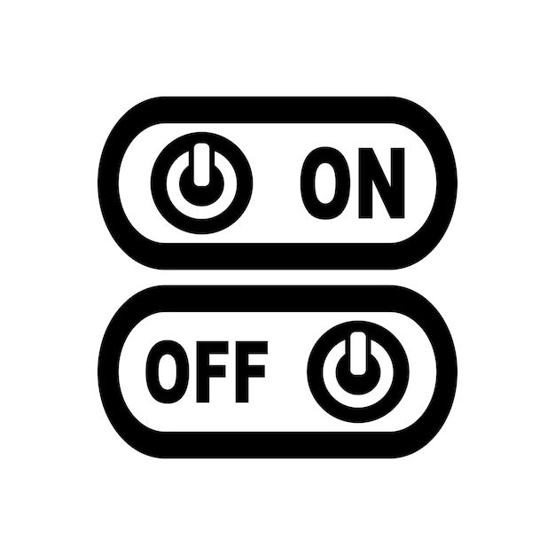На выключающей кнопке символ икона дизайн векторной иллюстрации