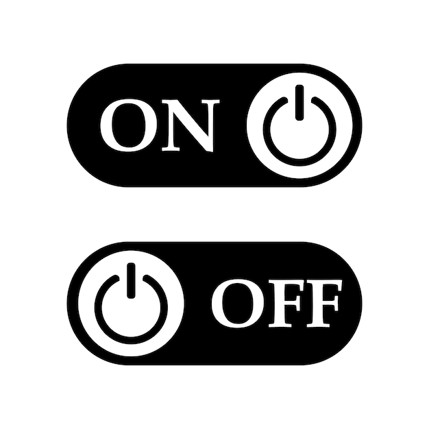 on and off buttons icon vector design