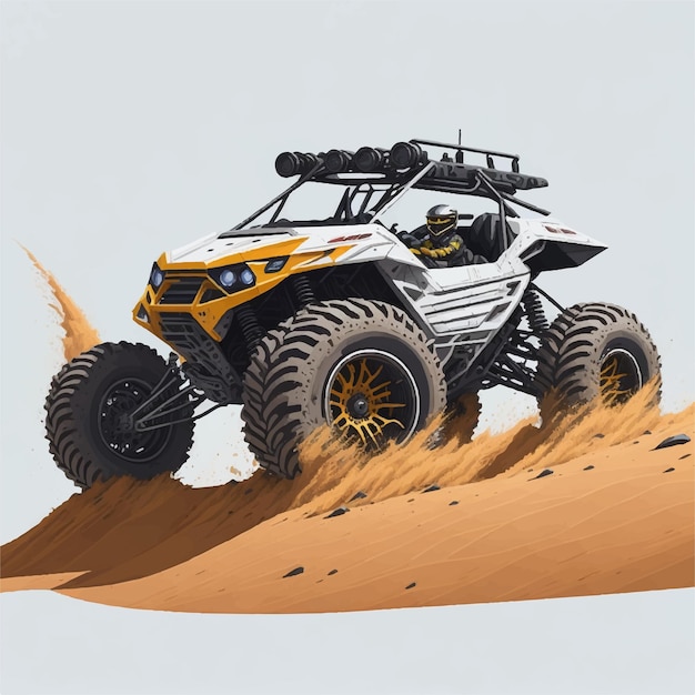 Off road buggy dune car 4x4 vector illustration white background