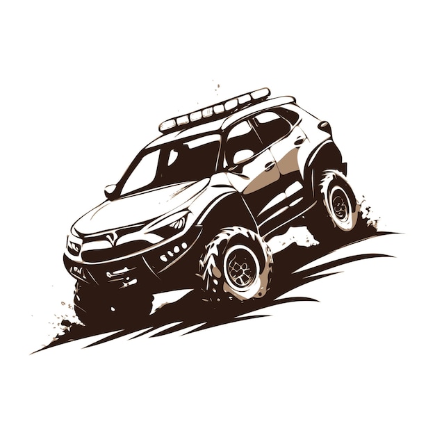 Vector off road car with mud illustration