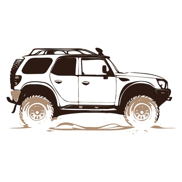 Vector off road car with mud illustration