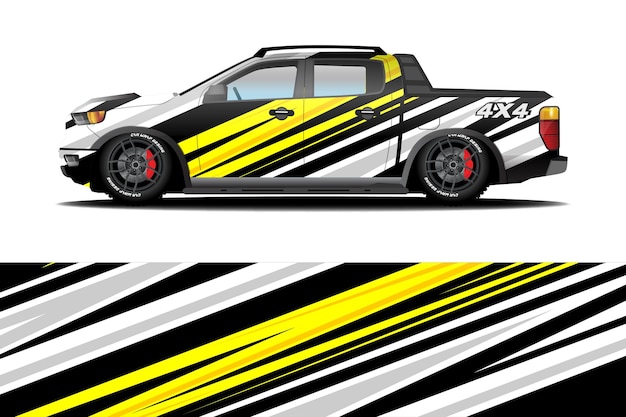 Vector off road car wrap livery sticker design abstract racing graphic background