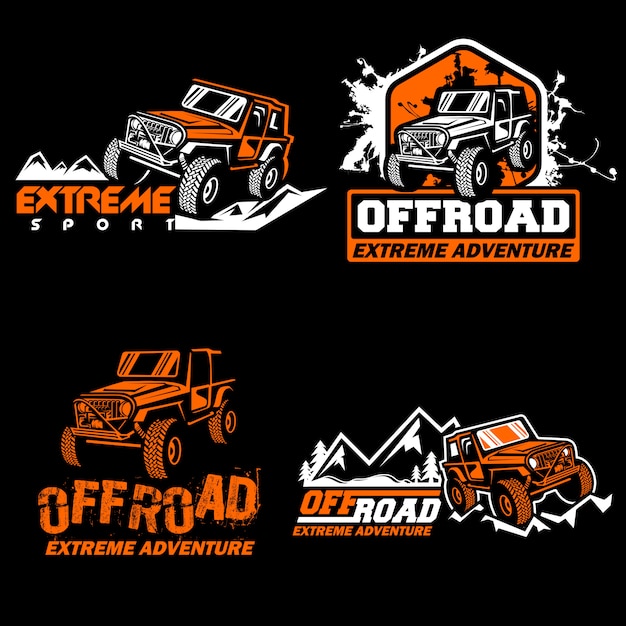 Vector off road label set