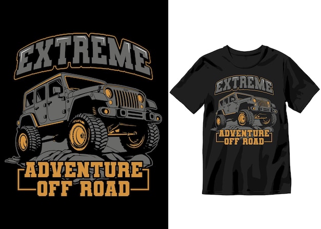 Off Road powerful monster truck vector design illustration 4x4 offroad tshirt design