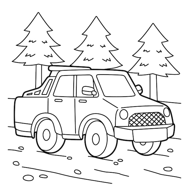 Vector off road truck coloring page