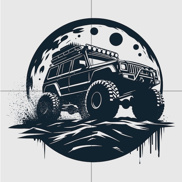 Off Road vector Adventure Off Road Monster truck Off road Car Forest silhouette