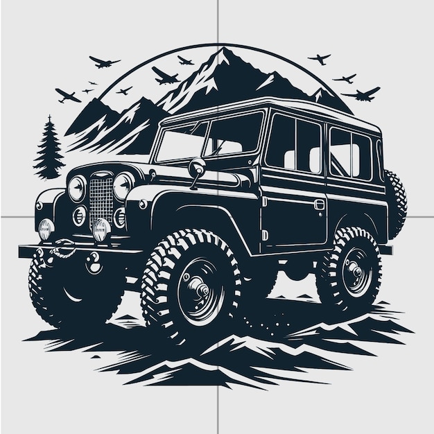 Off Road vector Adventure Off Road Monster truck Off road Car Forest silhouette