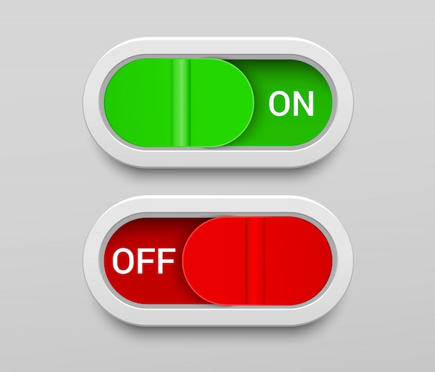 On and Off switch buttons template