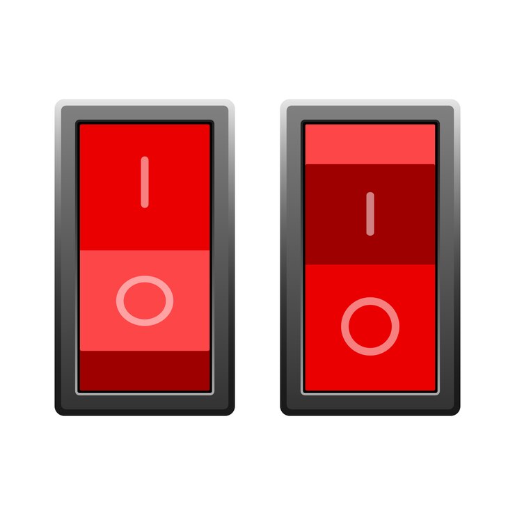 Vector on and off switch isolated